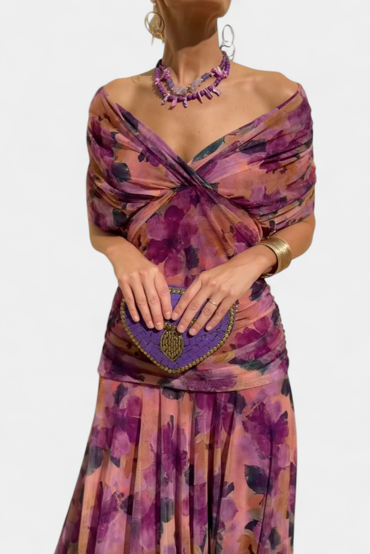 Alondra™ | Lange Bloemenjurk met V-hals
