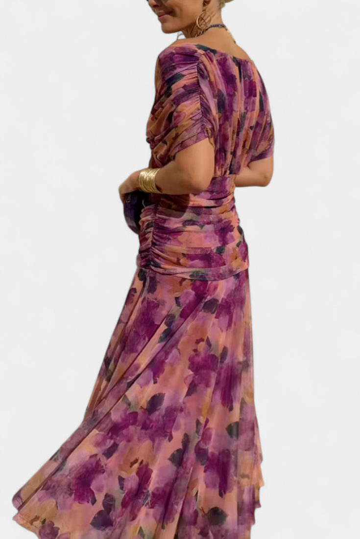 Alondra™ | Lange Bloemenjurk met V-hals