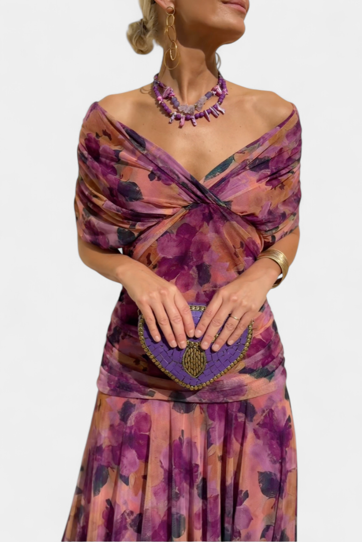 Alondra™ | Lange Bloemenjurk met V-hals