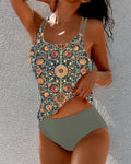 Madeleine | Tankini set met vintage bloemenprint