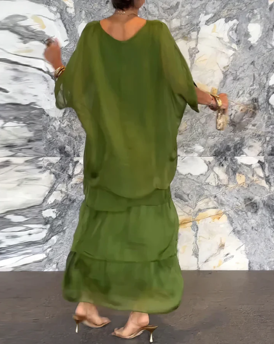 Caroline | Elegante Maxijurk die de buik bedekt