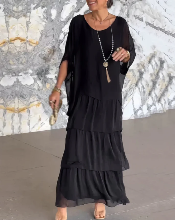 Caroline | Elegante Maxijurk die de buik bedekt