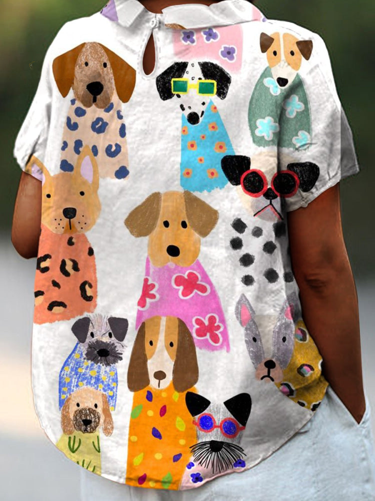 Tilly | Shirt met hondenprint