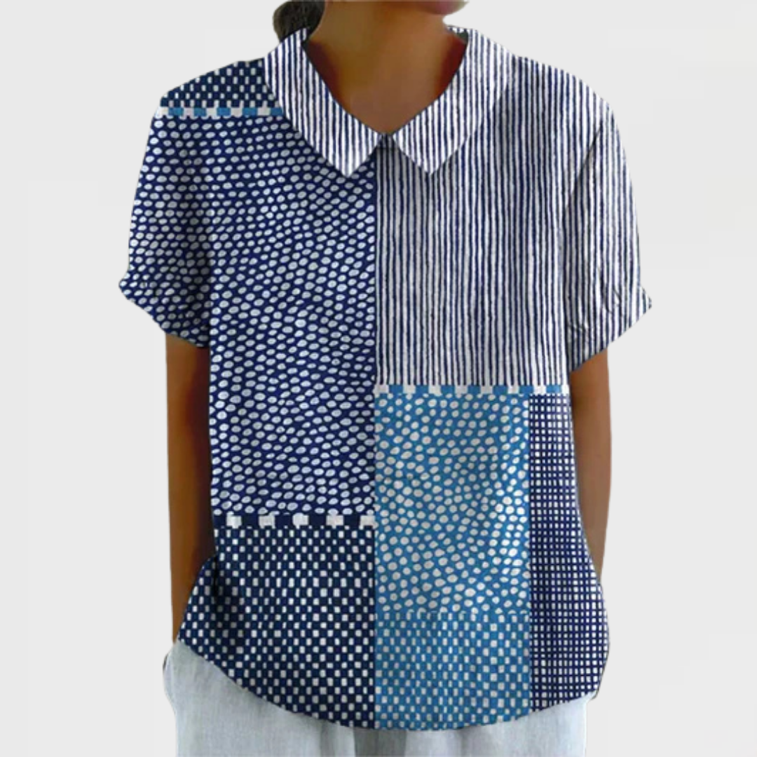 Ella | Patchwork Print Overhemd