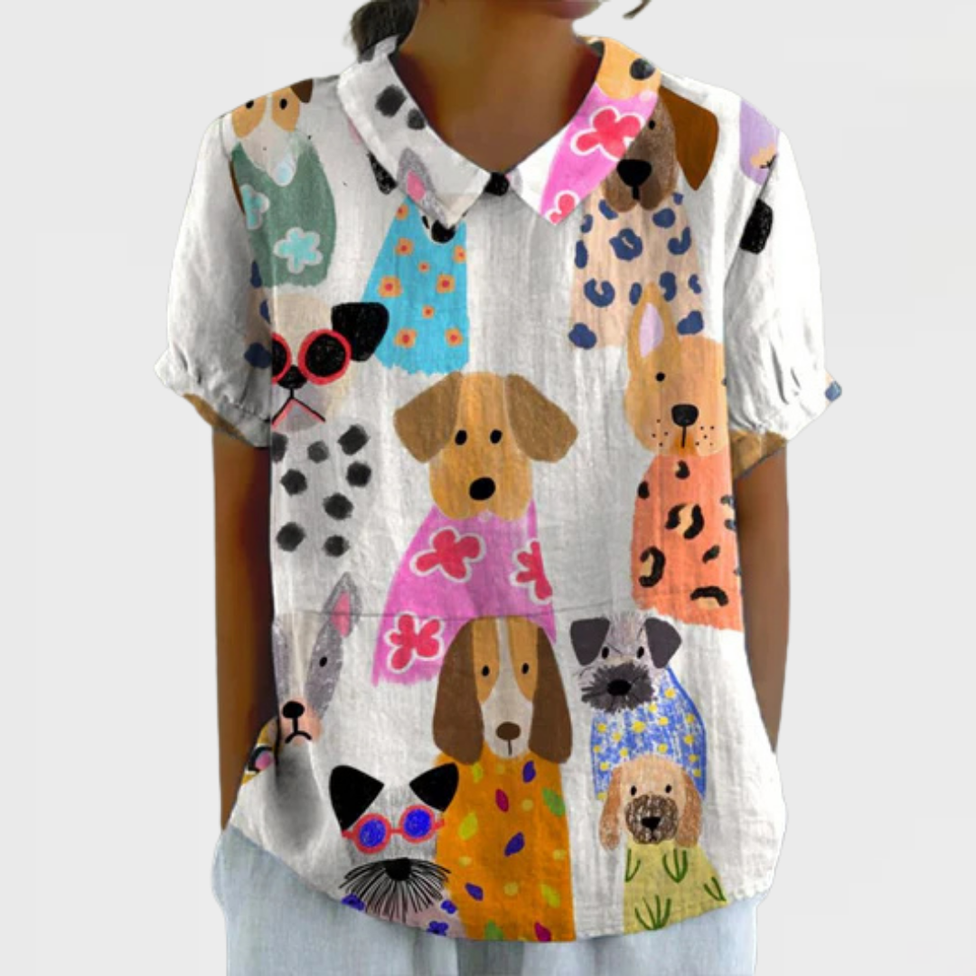 Tilly | Shirt met hondenprint