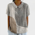 Lana | Shirt met Abstracte Stippen en Lijnen