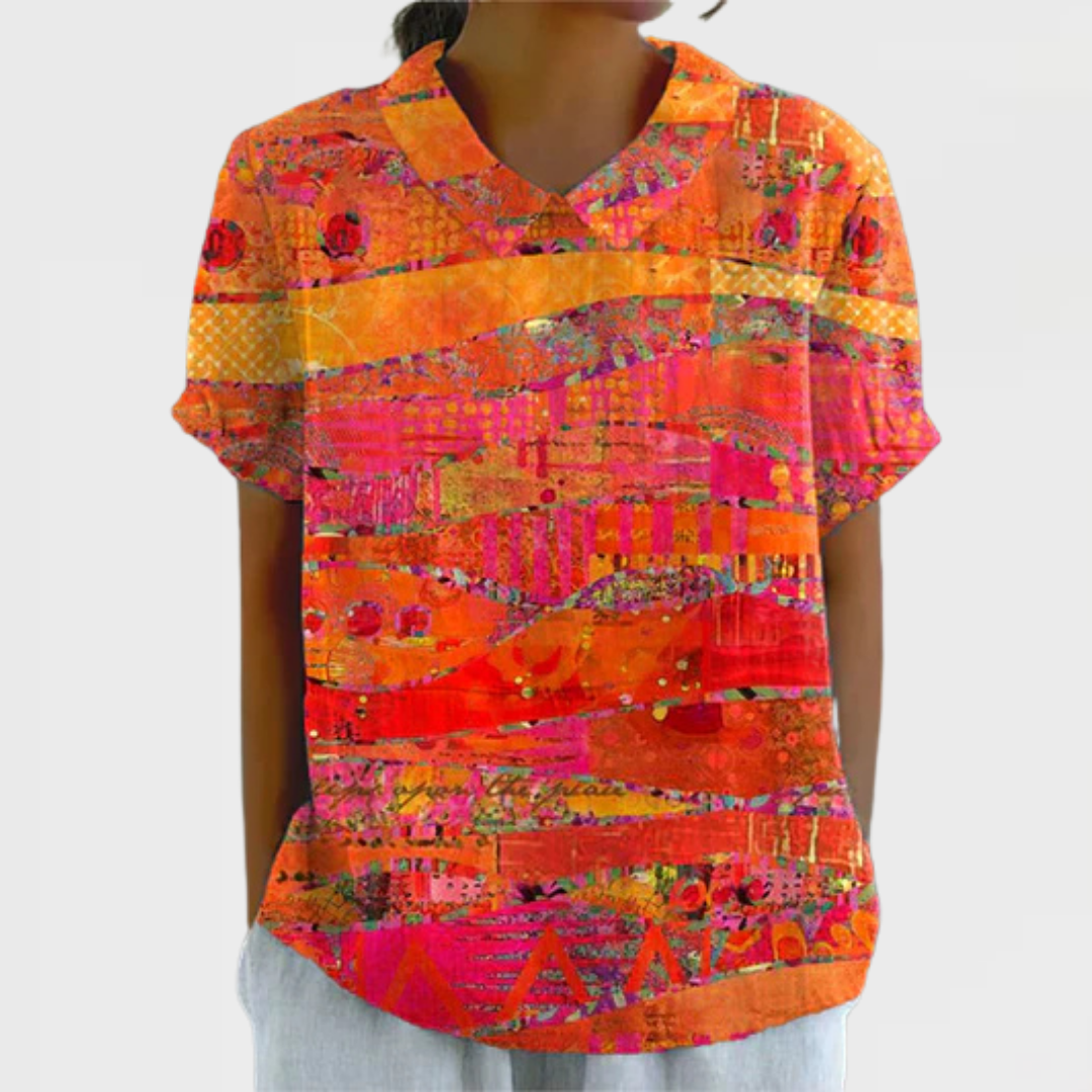 Isla | Blouse met abstracte print