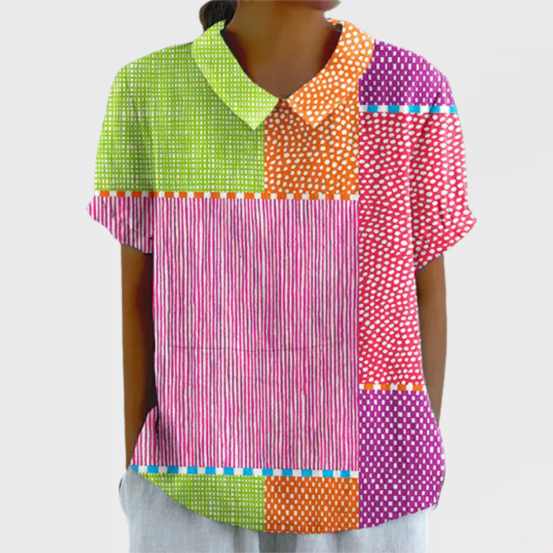 Zoe | Kleurrijk Patchwork Overhemd