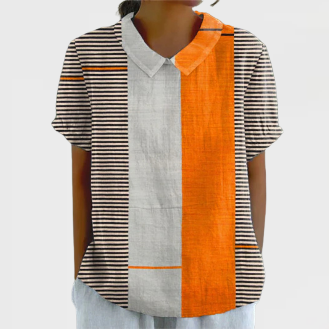 Lena | Color Block gestreept overhemd