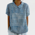 Amelia | Gestreept patchwork overhemd