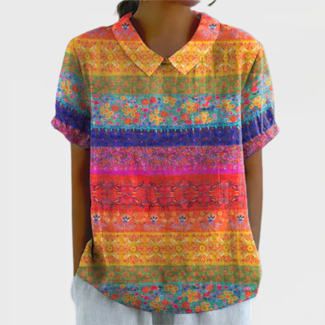 Ivy | Bloemen Gestreepte Blouse