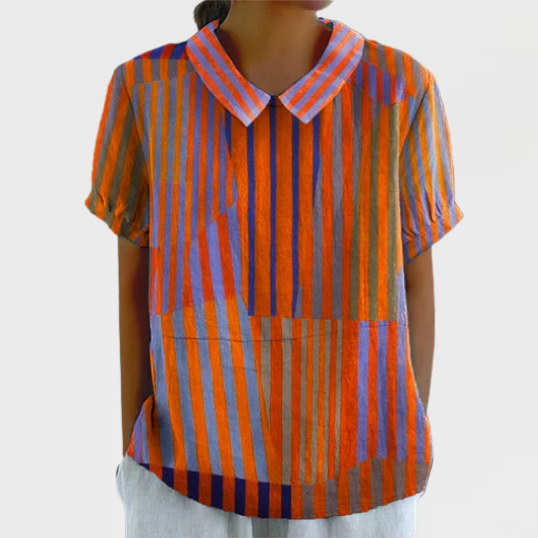 Nina | Geometrisch gestreept overhemd