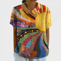 Lila | Patchworkshirt met zonnemotief