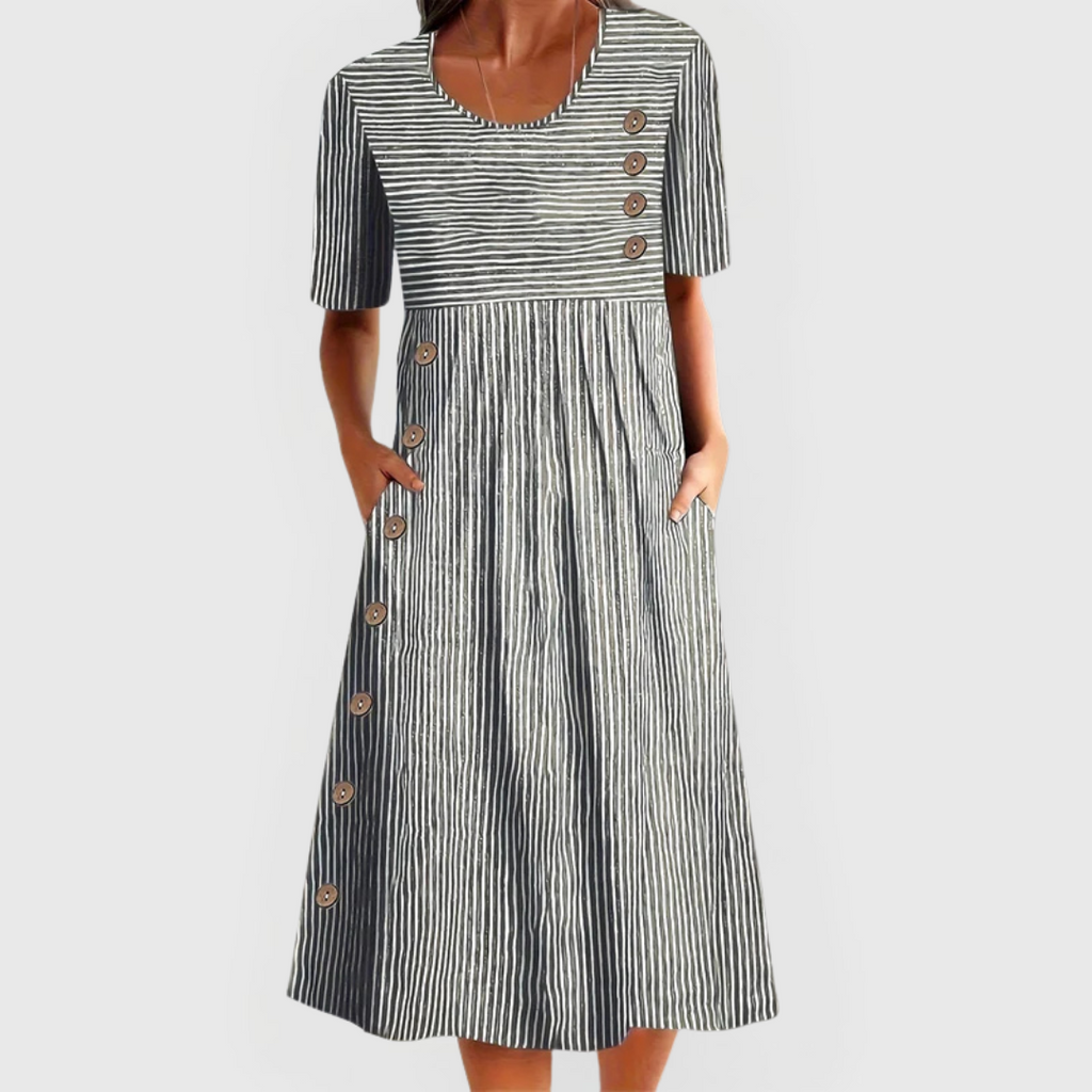 Wanda™ gestreepte midijurk