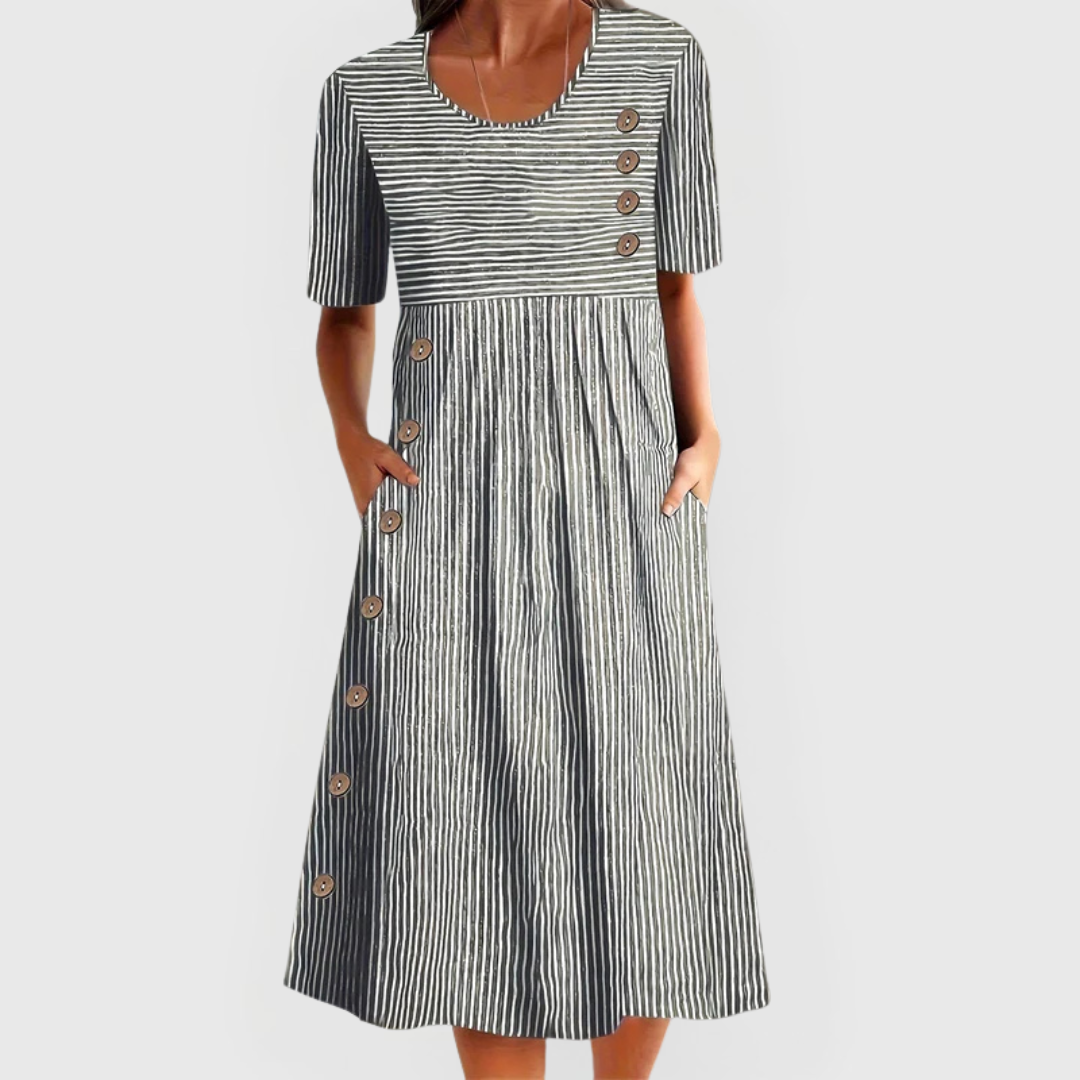 Wanda™ gestreepte midijurk