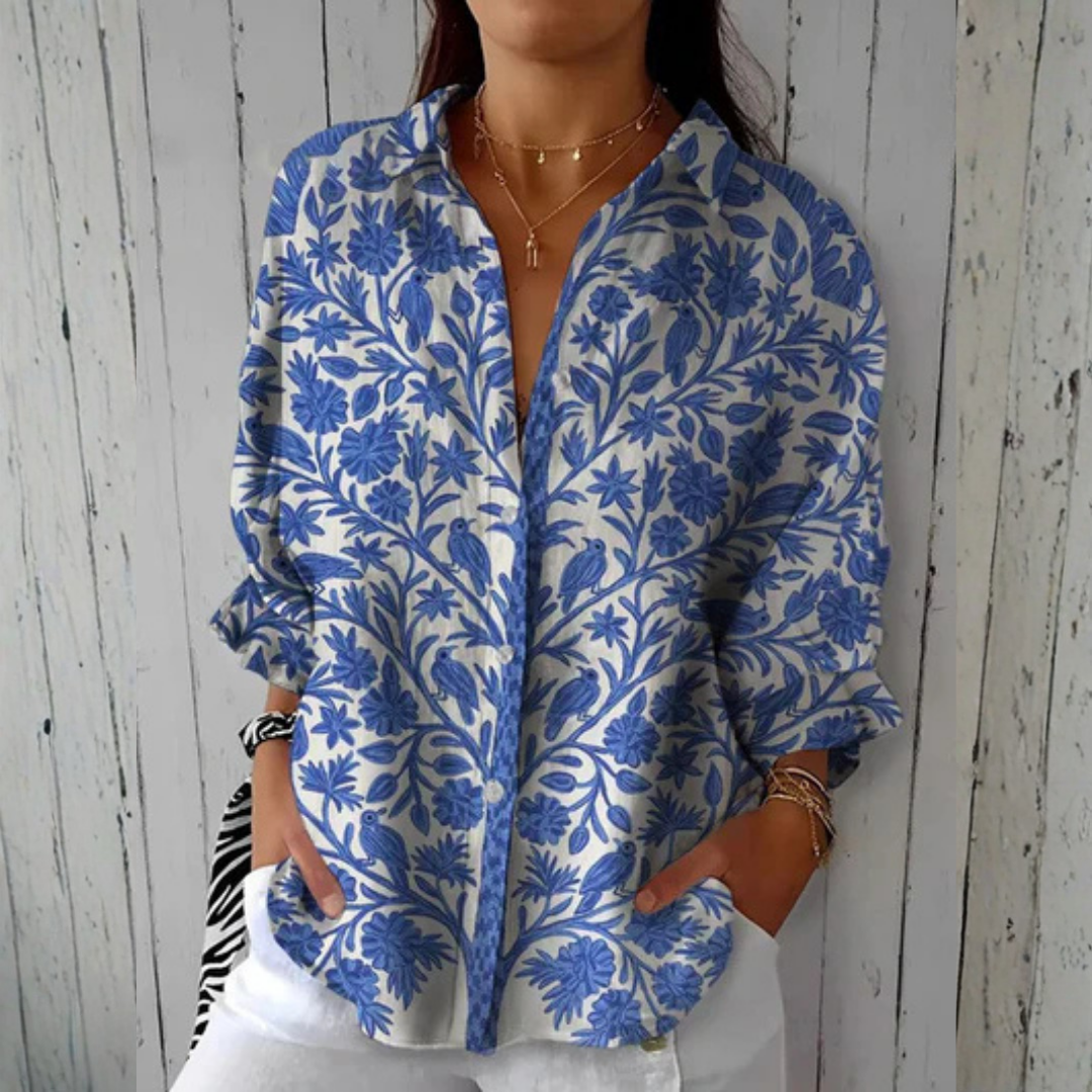 Isabella | Blauwe Tuin Blouse