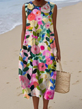 Ama | Bloemen Midi Jurk
