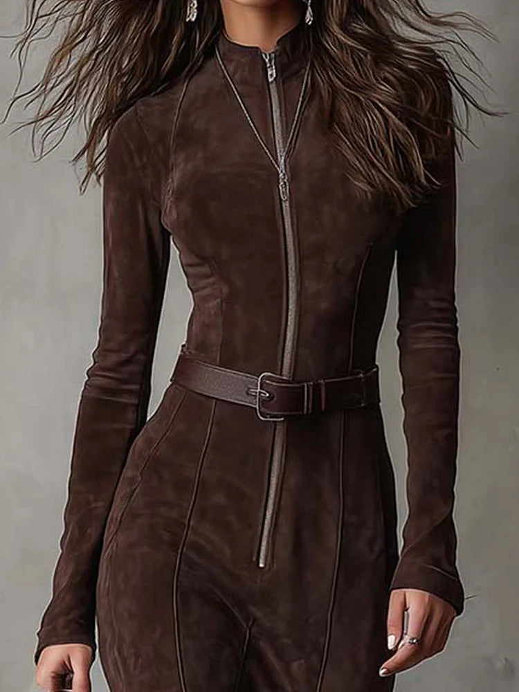 Lunori™ | Alessia Lange Suède Jurk
