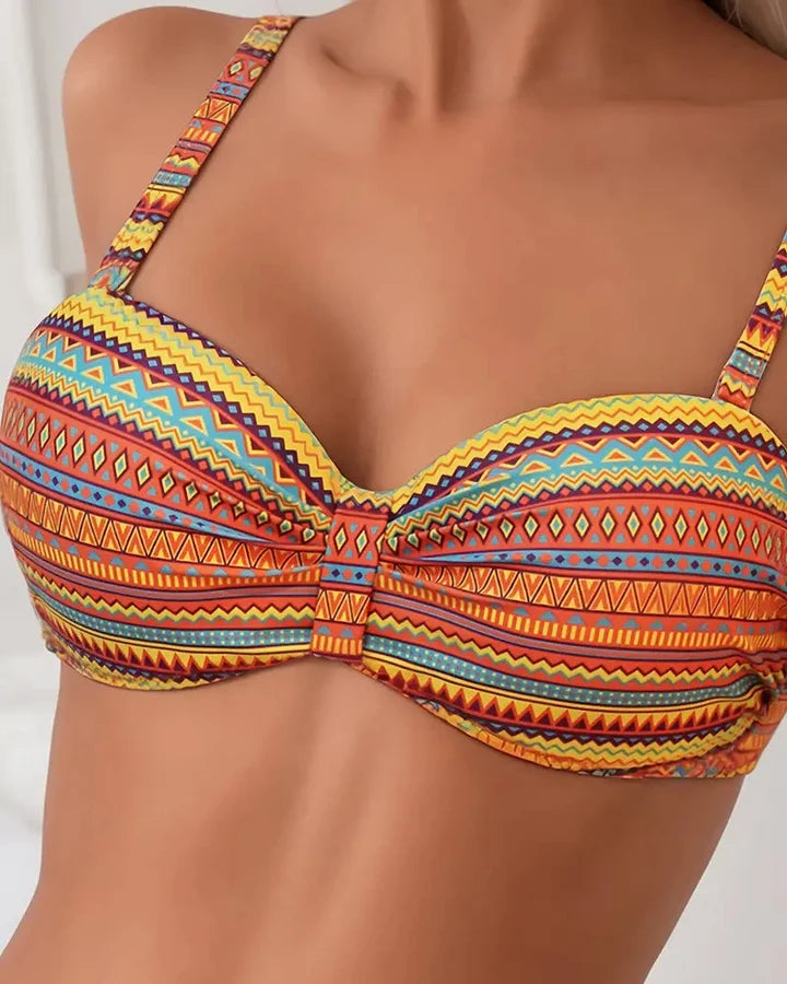 Rose | Two Piece Swimsuit with Striped Print