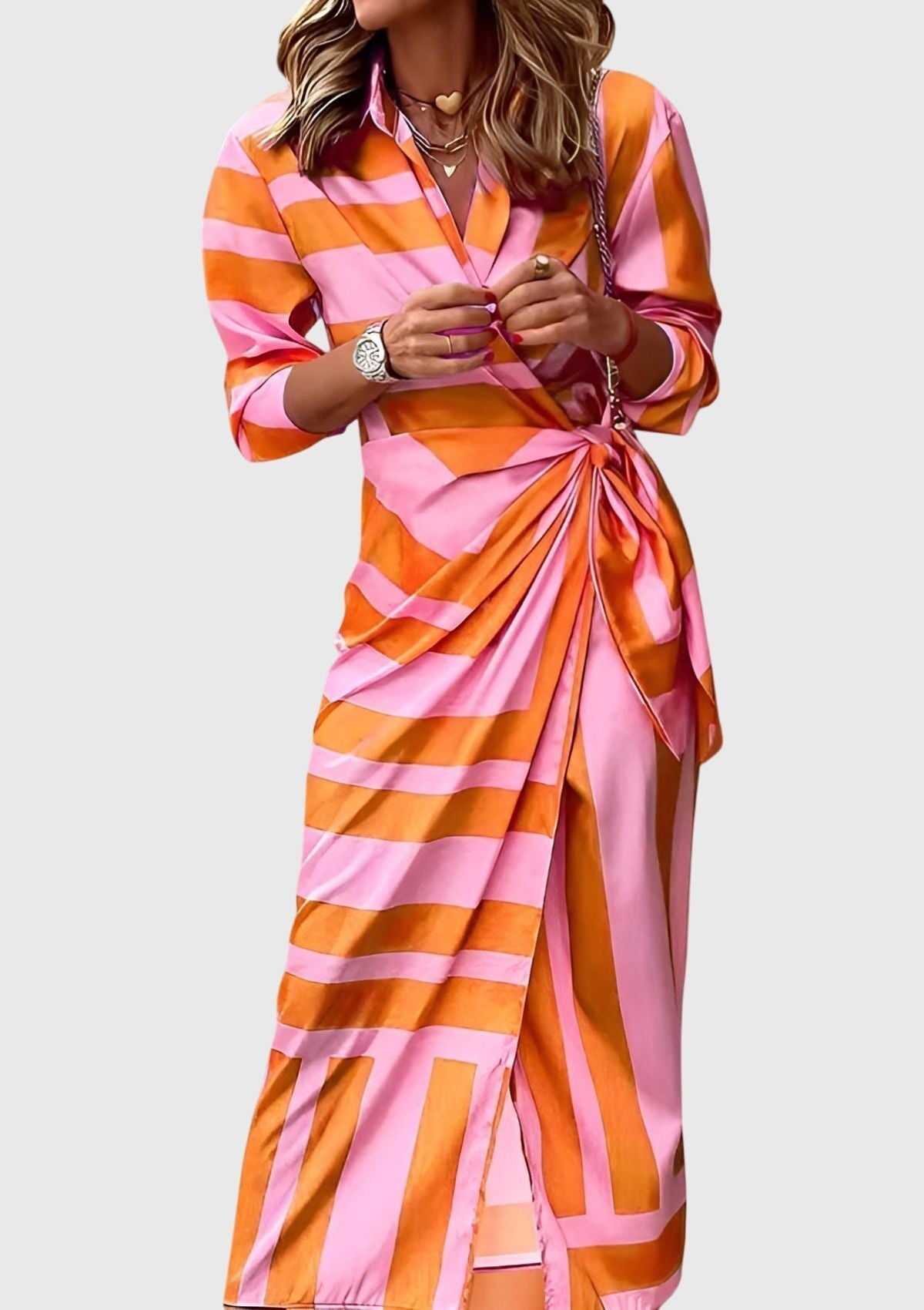 Everly™ | Elegante Wikkeljurk met Print