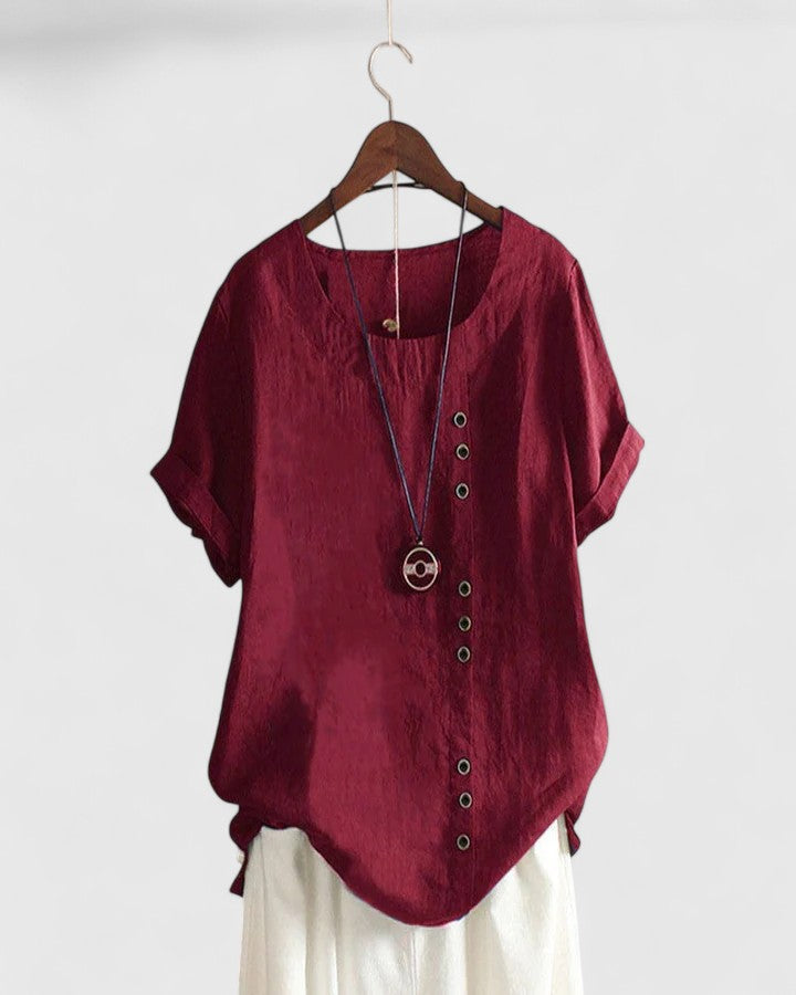 Elisavie | Comfortabele Blouse Met Korte Mouwen
