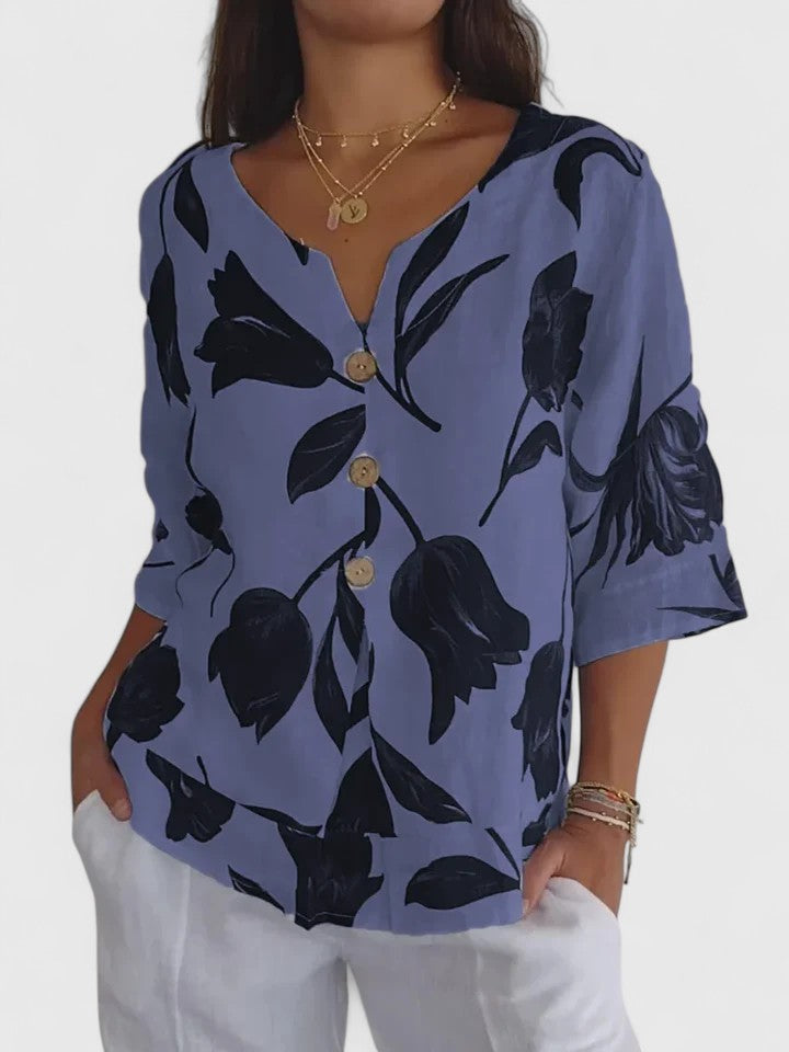 Laura | Comfortabele V-hals Blouse
