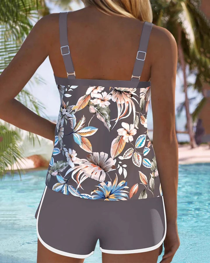 Imke | Mouwloze Tankini met U-hals en Print
