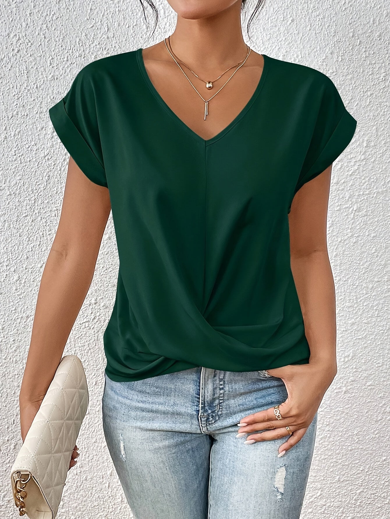 Clea | Casual T-shirt met sweetheart-halslijn