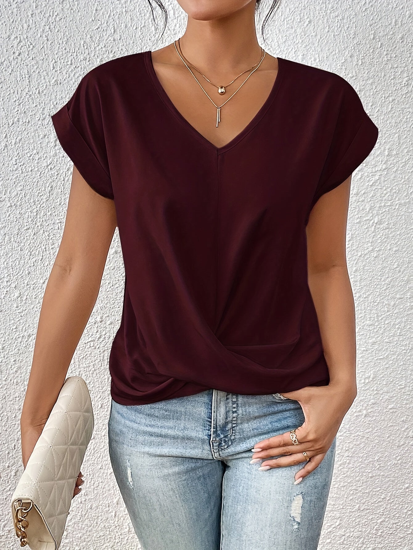 Clea | Casual T-shirt met sweetheart-halslijn