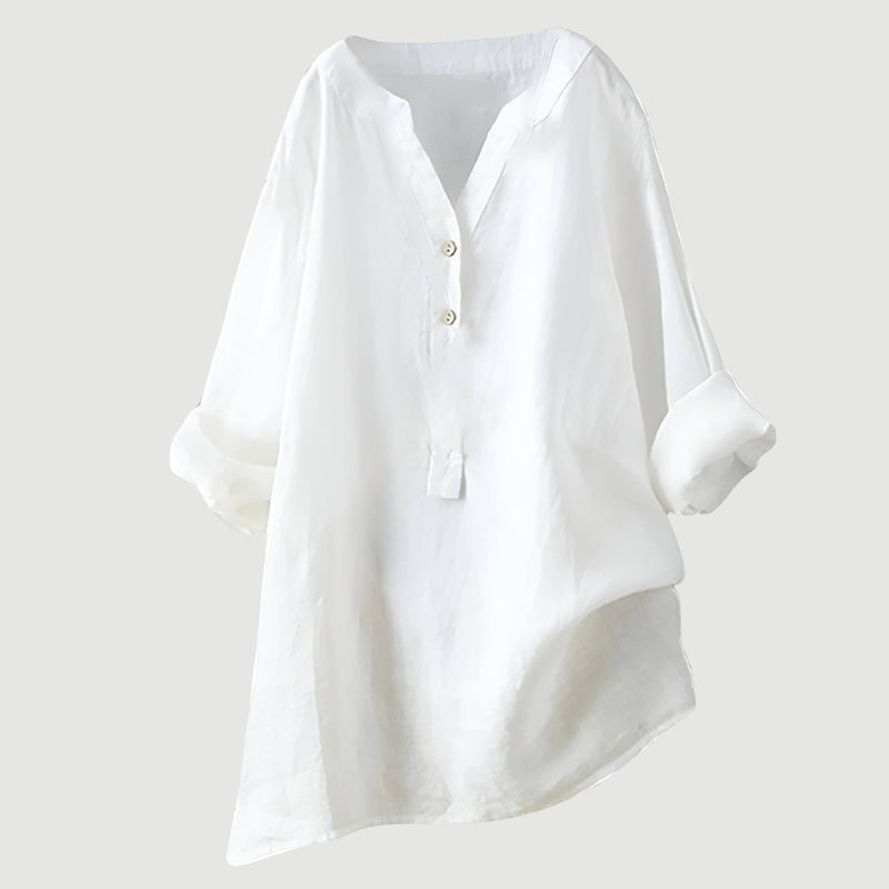 Evie | Comfortabele Linnen Blouse