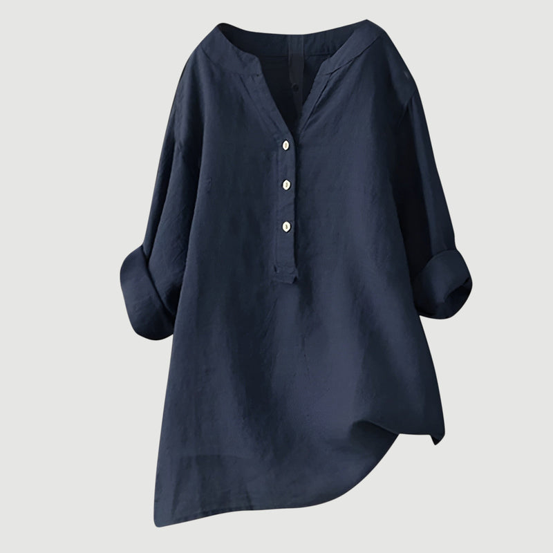 Evie | Comfortabele Linnen Blouse