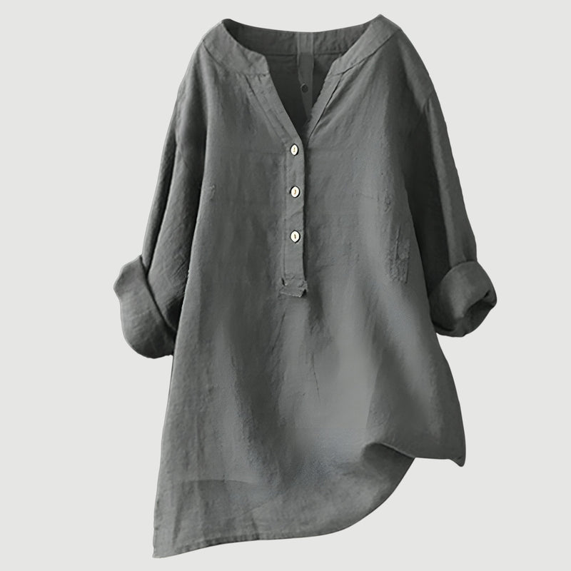 Evie | Comfortabele Linnen Blouse