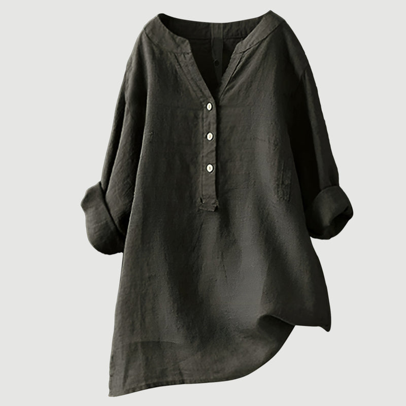 Evie | Comfortabele Linnen Blouse