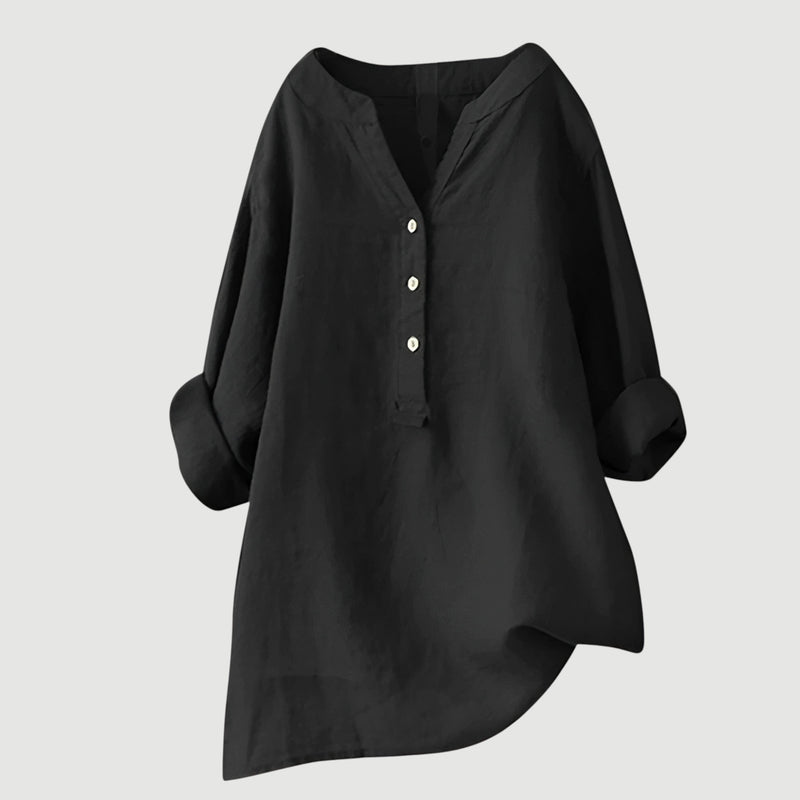 Evie | Comfortabele Linnen Blouse