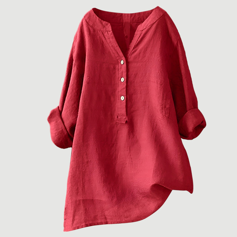 Evie | Comfortabele Linnen Blouse