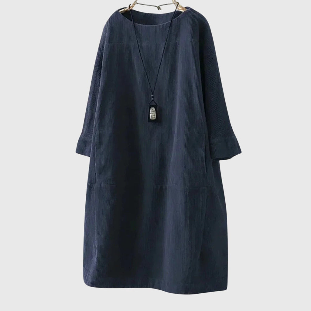 Grace | Ontspannen Corduroy Midi-jurk
