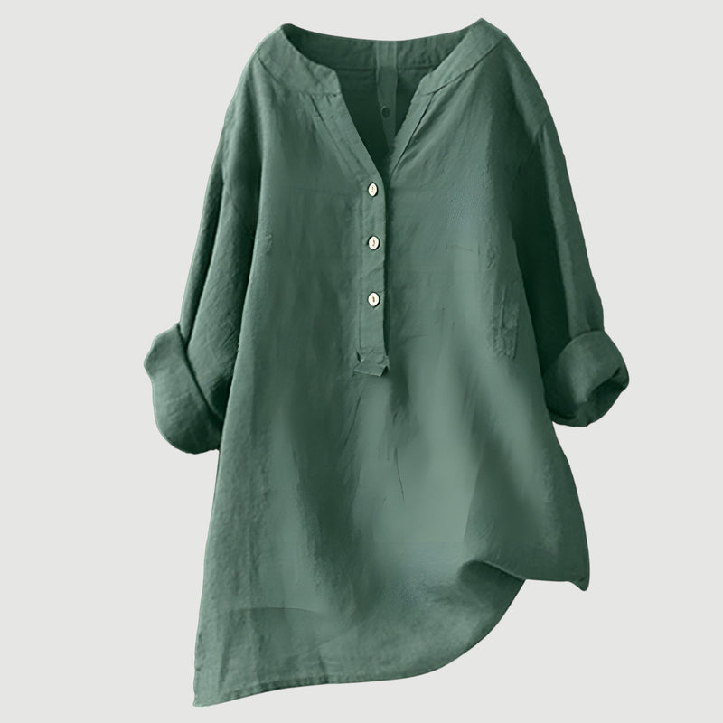 Evie | Comfortabele Linnen Blouse