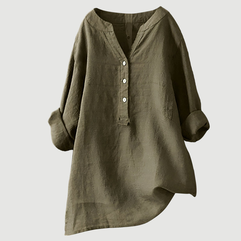 Evie | Comfortabele Linnen Blouse