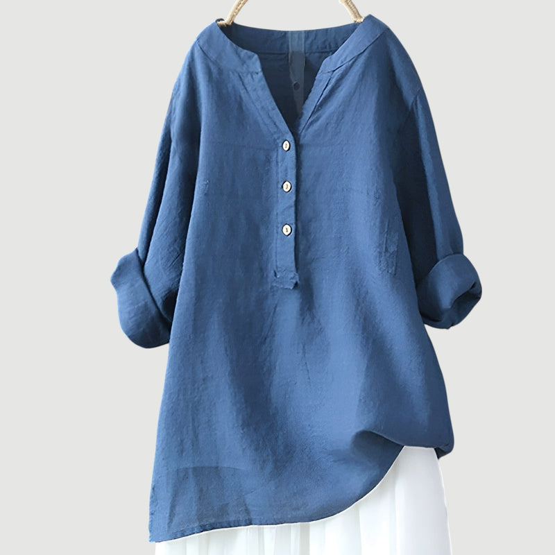 Evie | Comfortabele Linnen Blouse