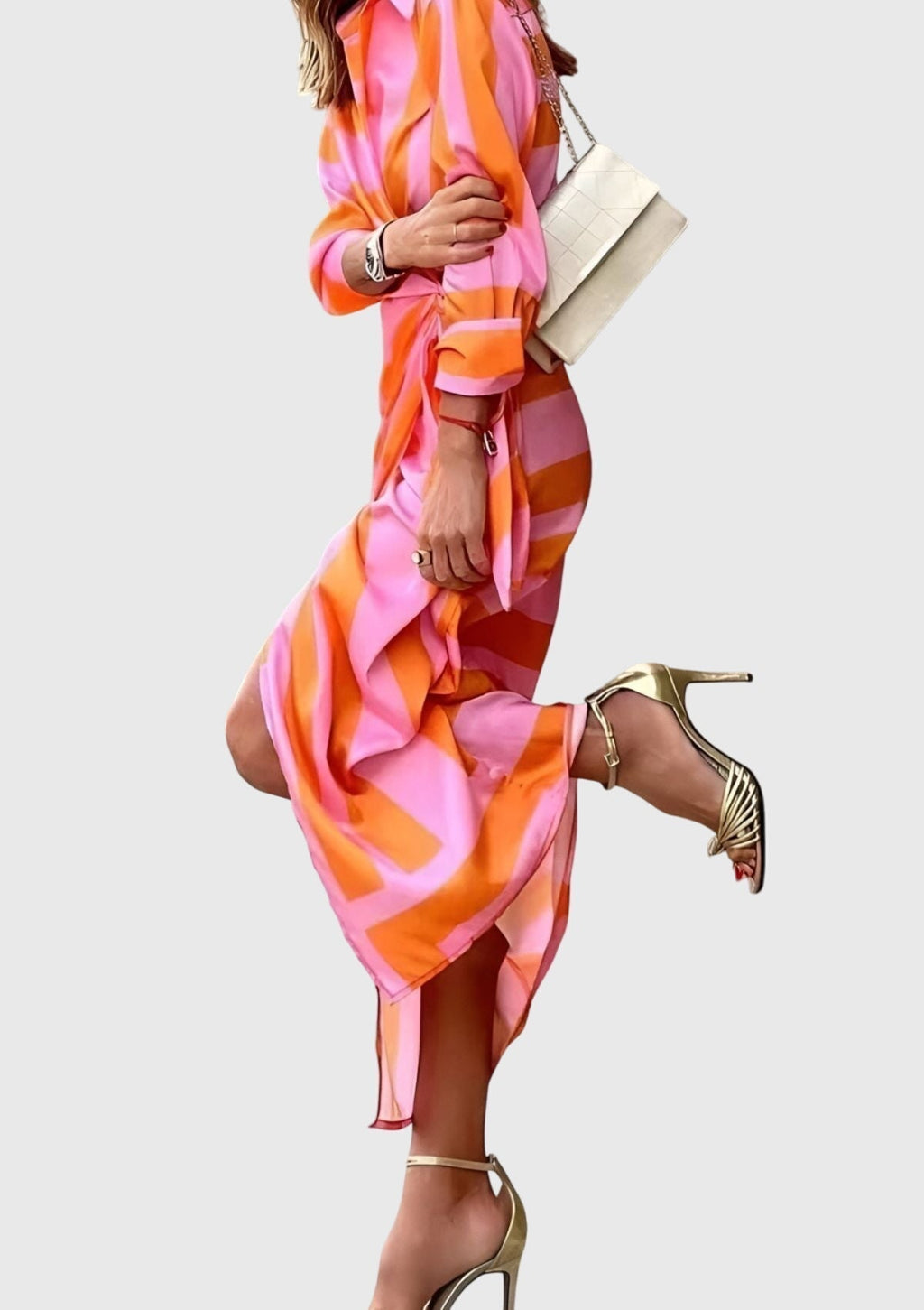 Everly™ | Elegante Wikkeljurk met Print