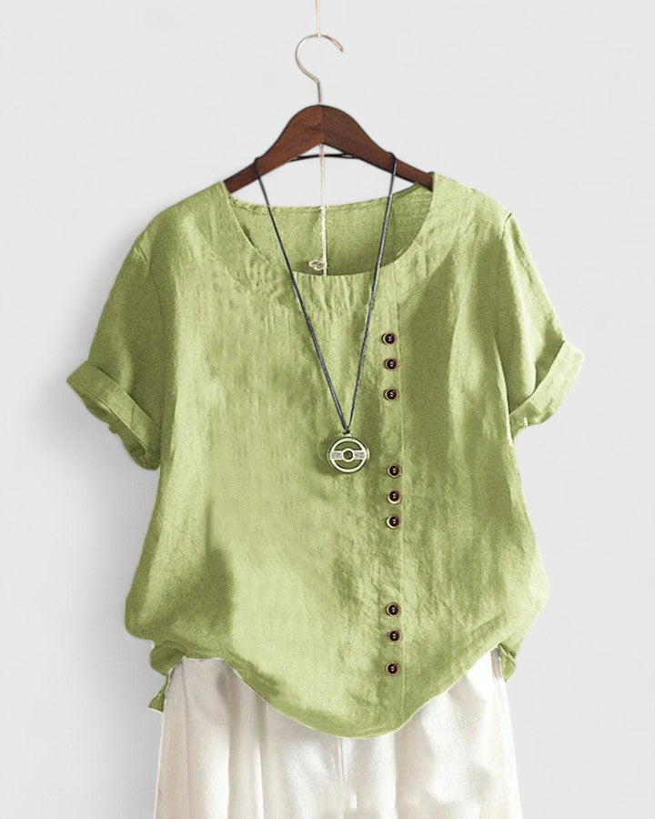 Elisavie | Comfortabele Blouse Met Korte Mouwen
