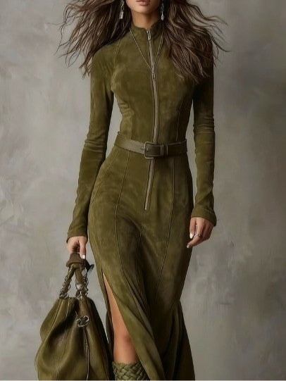 Lunori™ | Alessia Lange Suède Jurk