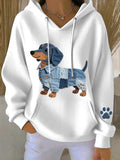 Bumper | Hoodie Patchwork Art Teckel Patroon