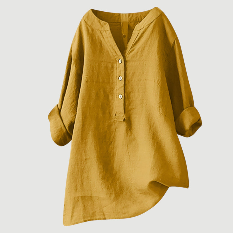 Evie | Comfortabele Linnen Blouse