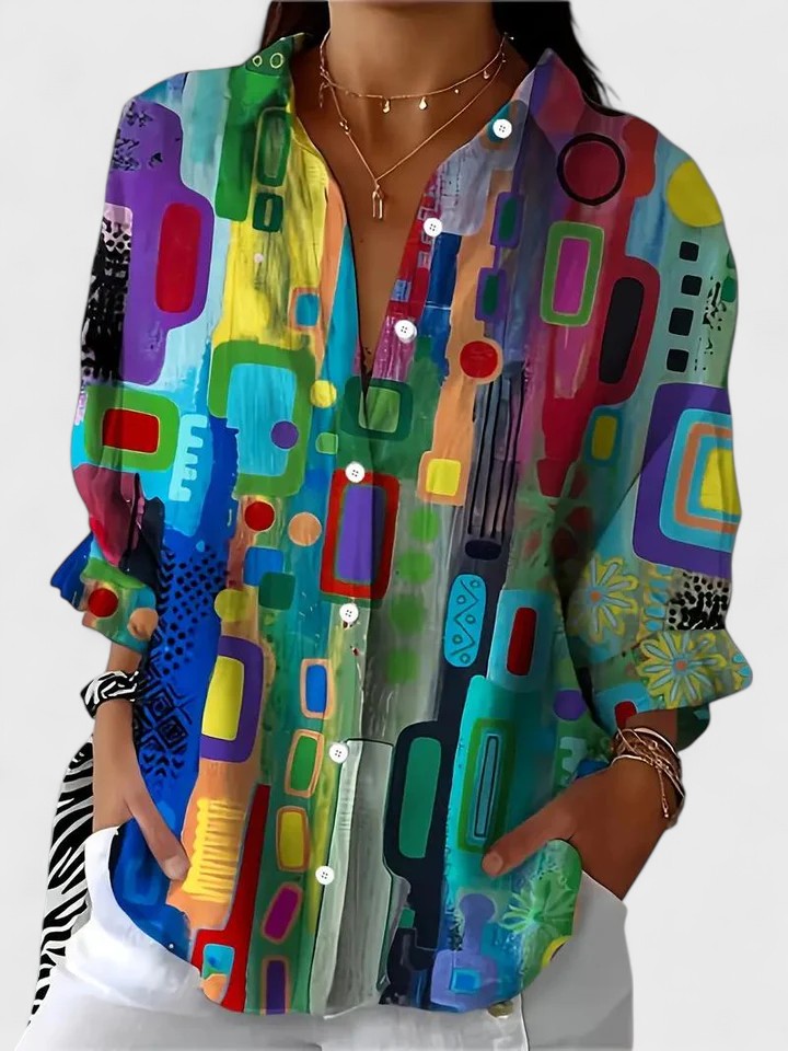Rose™ | Elegante blouse met geometrisch patroon
